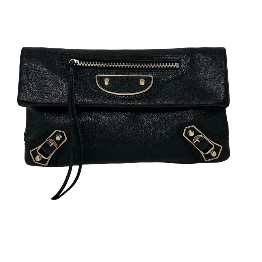 Balenciaga Chèvre Metallic Edge Black Leather Bag